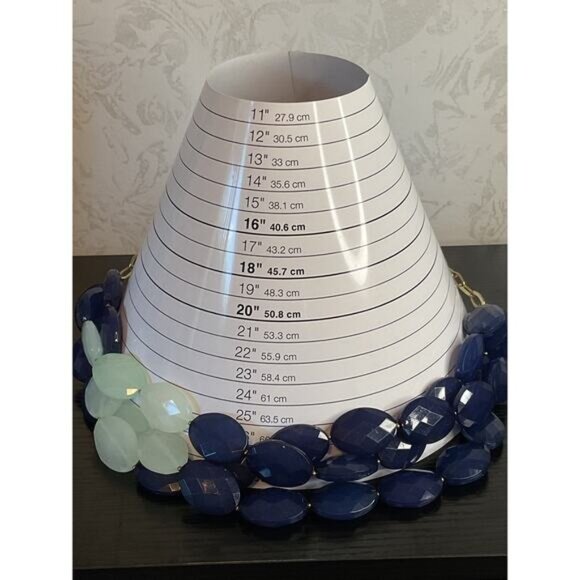 Chunky Blue & Mint Beaded Statement Necklace With Gold Chain - Picture 2 of 5